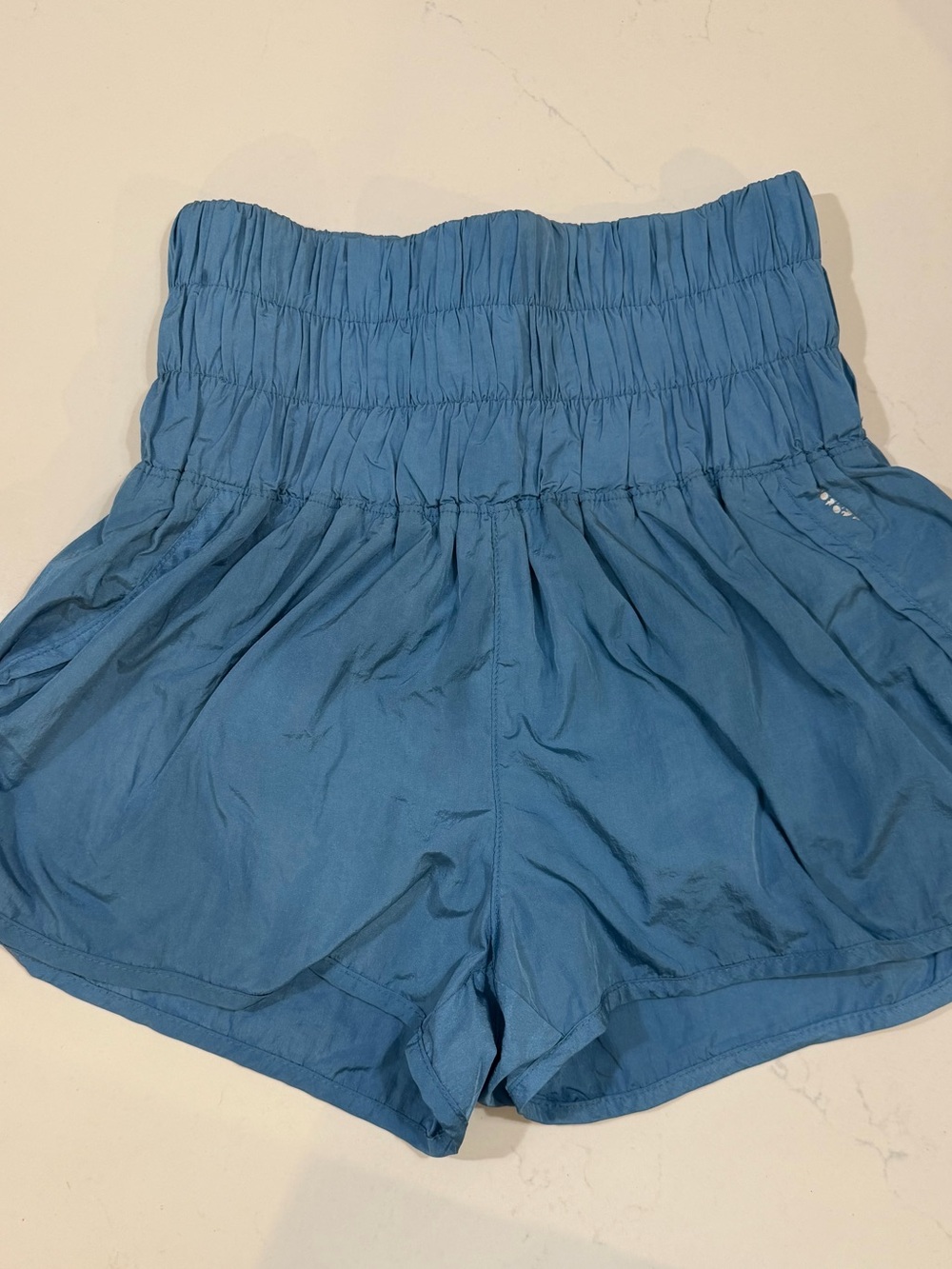 Free People Movement: the Way Home High-Waist Blue Smocked Waist Women’s Shorts